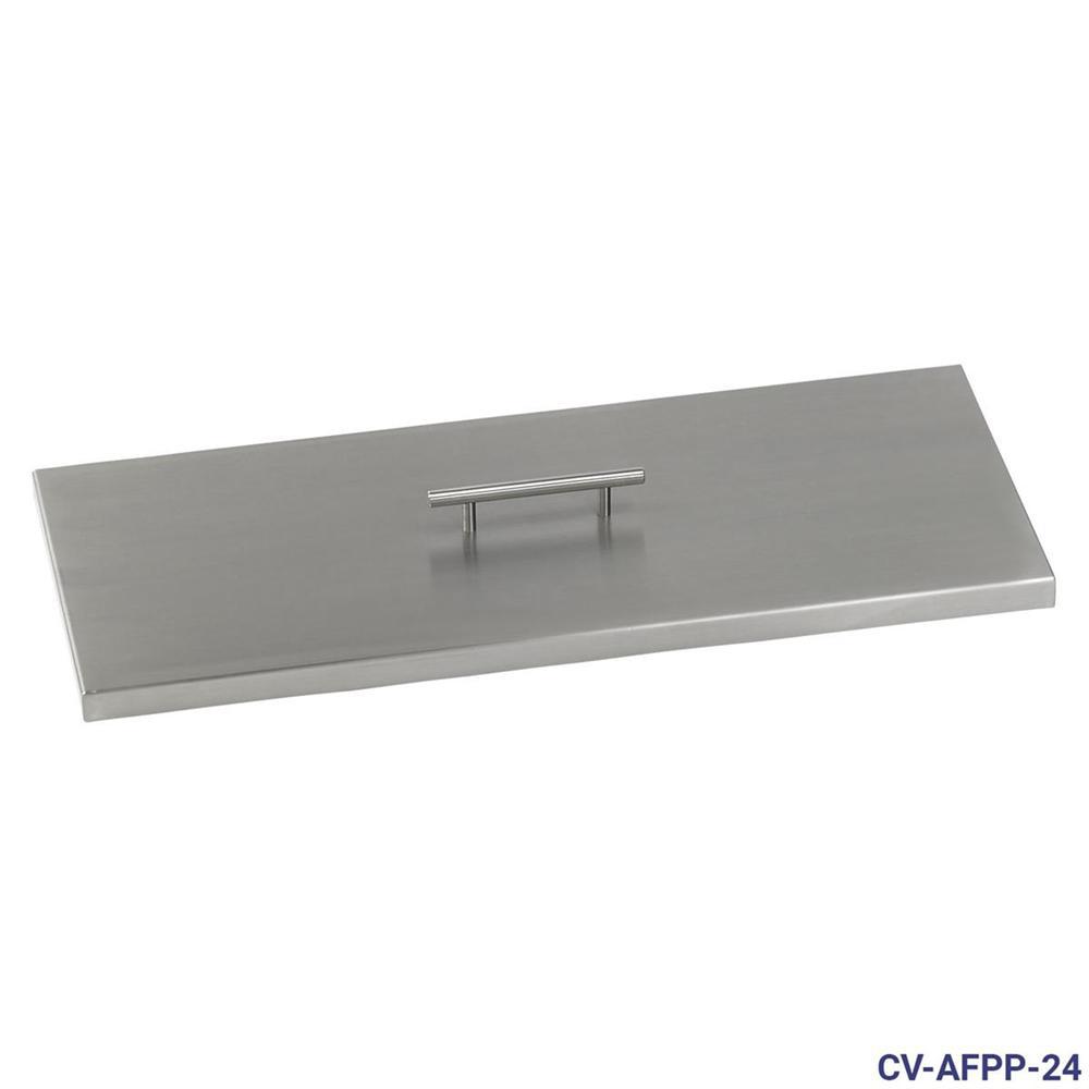 Stainless Steel Cover for 24" x 8" Rectangular Drop-In Fire Pit Pan