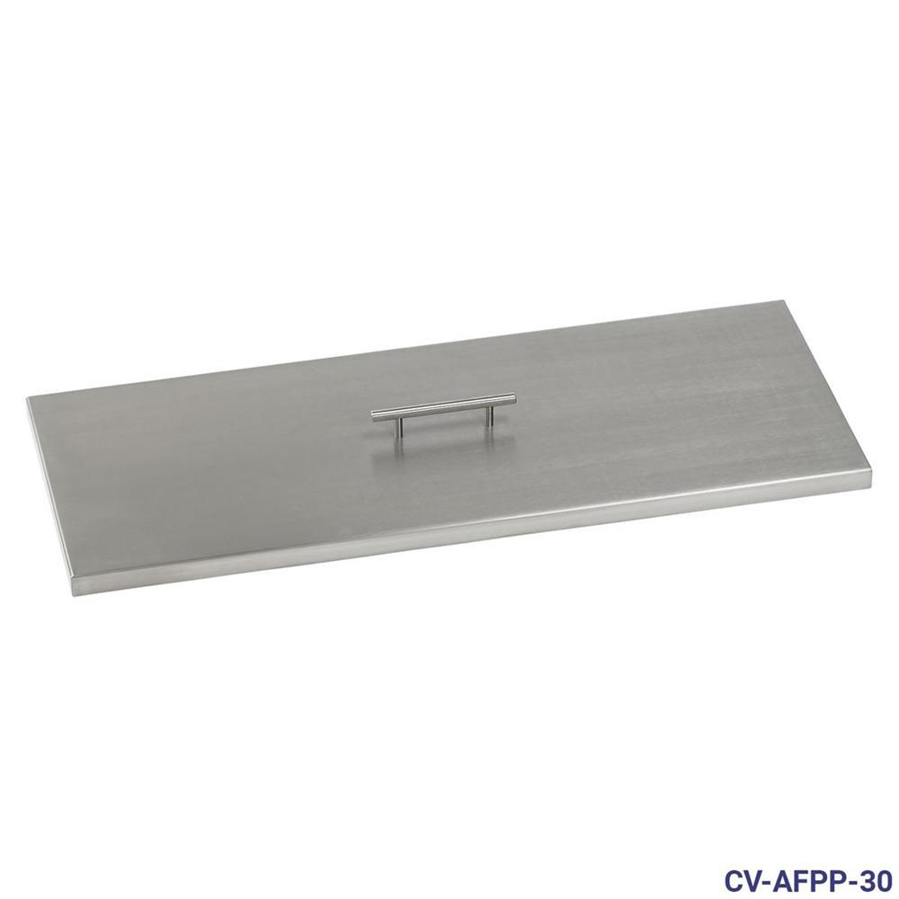 Stainless Steel Cover for 30" x 10" Rectangular Drop-In Fire Pit Pan