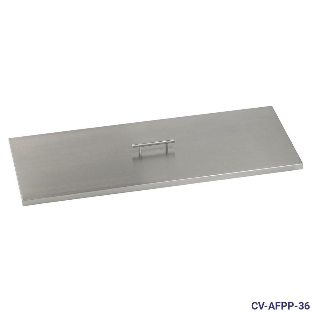Stainless Steel Cover for 36" x 12" Rectangular Drop-In Fire Pit Pan