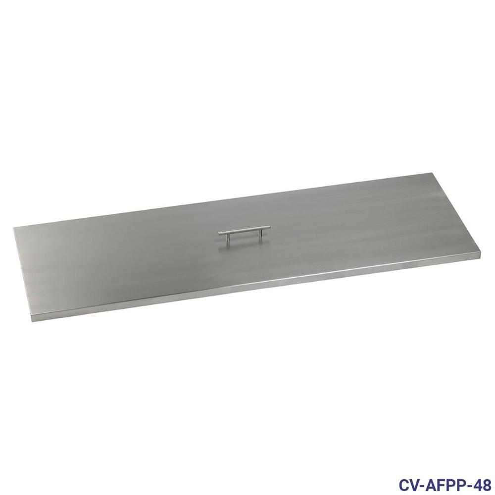 Stainless Steel Cover for 48" x 14" Rectangular Drop-In Fire Pit Pan