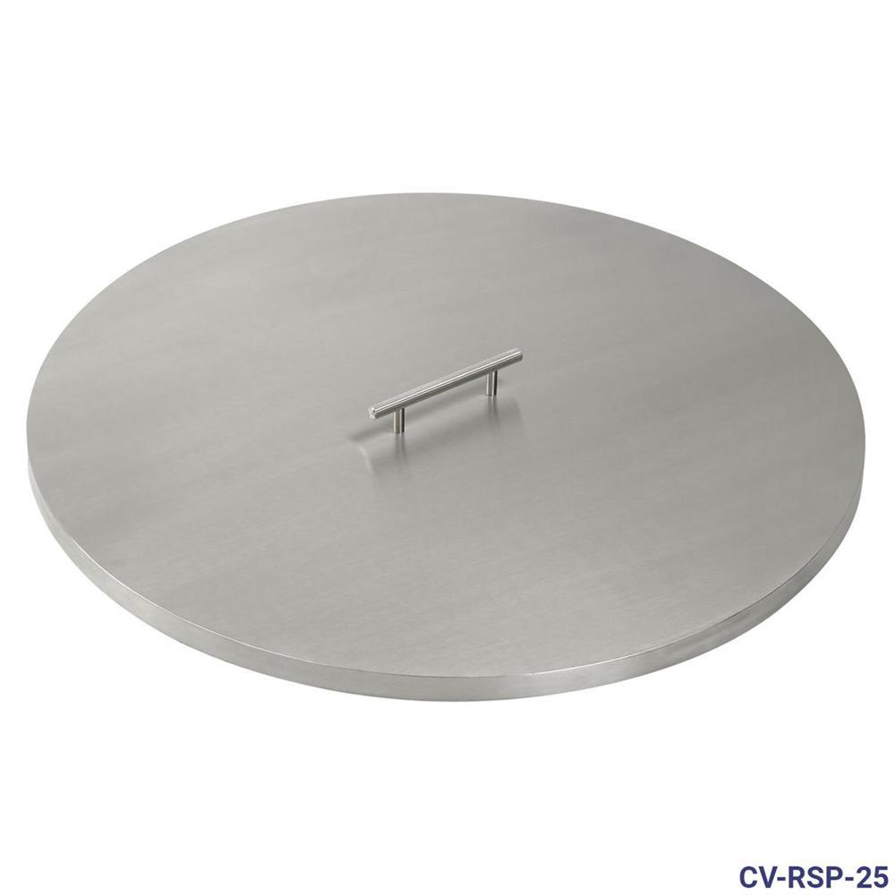 Stainless Steel Cover for 25" Round Drop-In Fire Pit Pan