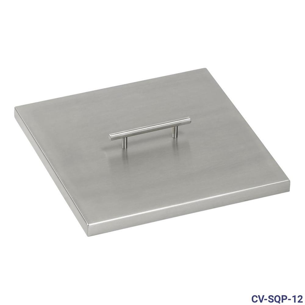 Stainless Steel Cover for 12" Square Drop-In Fire Pit Pan