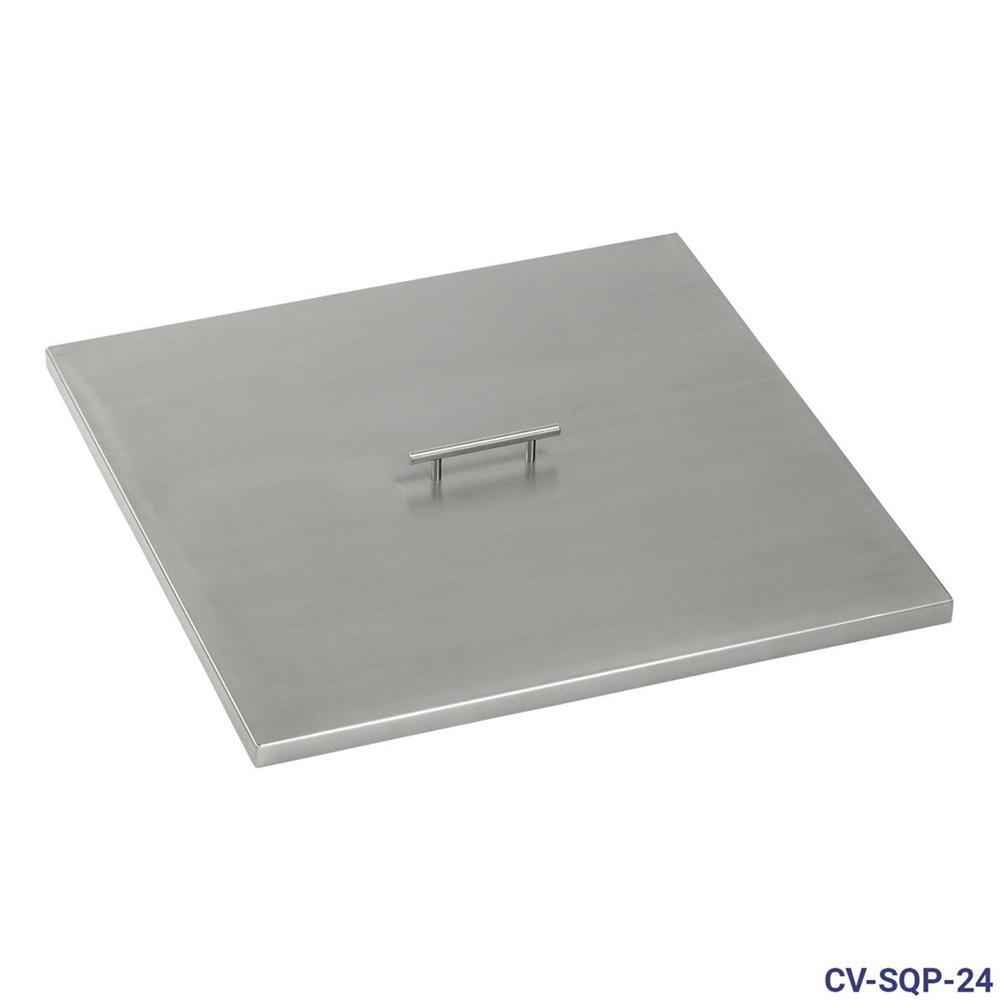 Stainless Steel Cover for 24" Sqaure Drop-In Fire Pit Pan