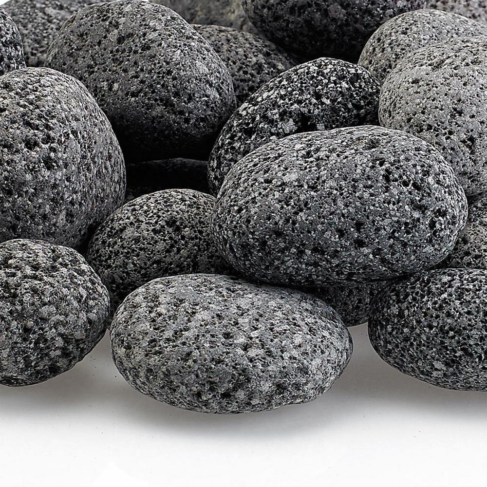 Small Lava Stone (Tumbled) Gray / Black 1/2" - 1", 20 lb. Bag