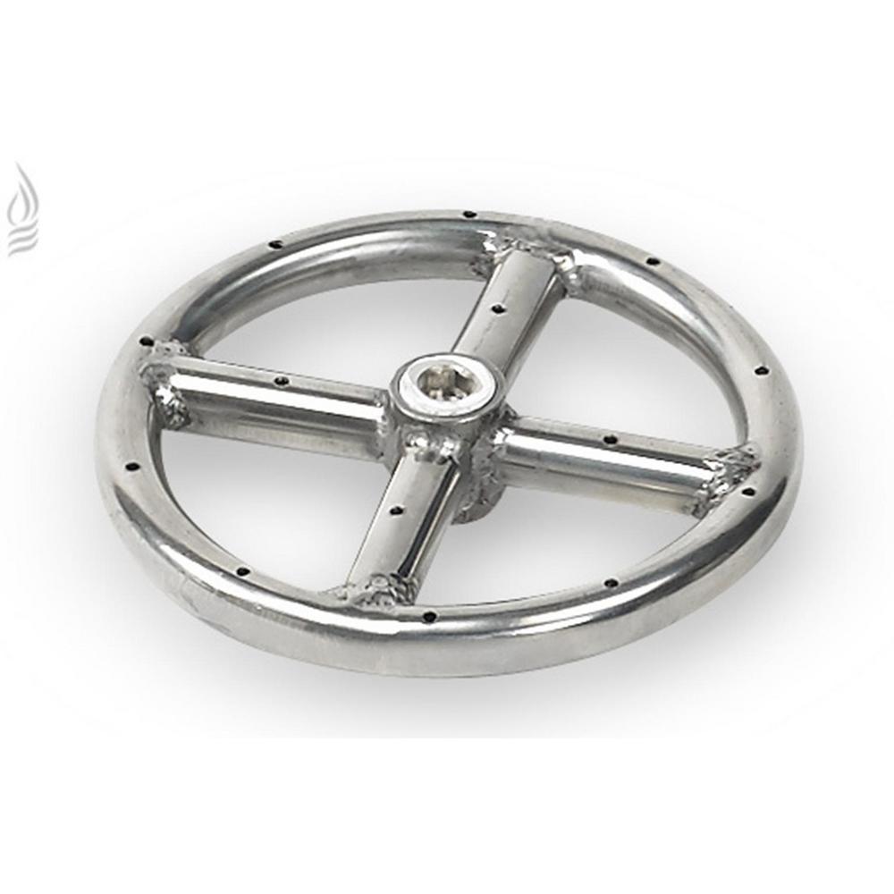 6" Single-Ring 304. Stainless Steel Fire Pit Ring Burner, 1/2" Inlet
