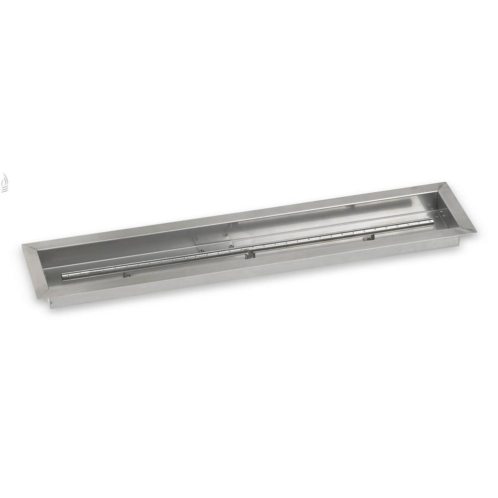 36" x 6" Stainless Steel Linear Drop-In Fire Pit Pan (T-Burner Included)