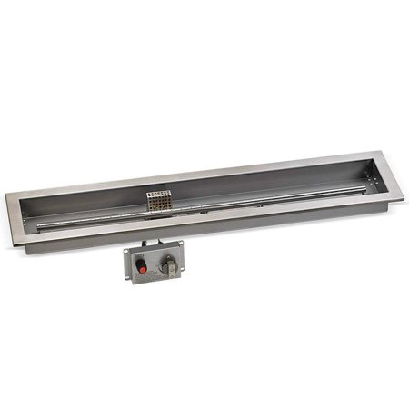 36" x 6" STAINLESS STEEL LINEAR DROP-IN PAN w/ Threaded Nipple, Propane Hose kit, assembled Electric Ignition System, w/ Natural