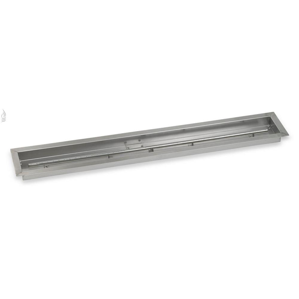 48" x 6" Stainless Steel Linear Drop-In Fire Pit Pan (T-Burner Included)