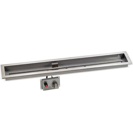 48" x 6" STAINLESS STEEL LINEAR DROP-IN PAN w/ Threaded Nipple, Propane Hose kit, assembled Electric Ignition System, w/ Natural
