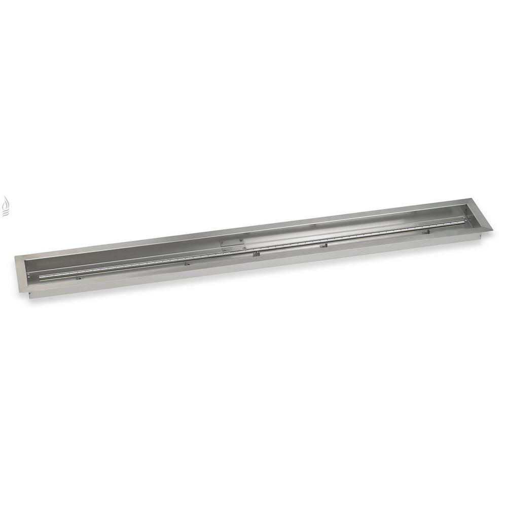 60" x 6" Stainless Steel Linear Drop-In Fire Pit Pan (T-Burner Included)