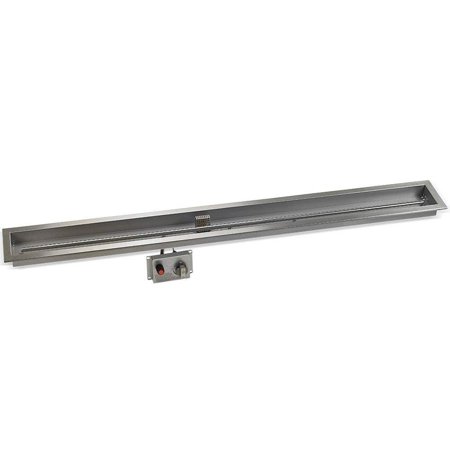 60" x 6" STAINLESS STEEL LINEAR DROP-IN PAN w/ Threaded Nipple, Propane Hose kit, assembled Electric Ignition System, w/ Natural