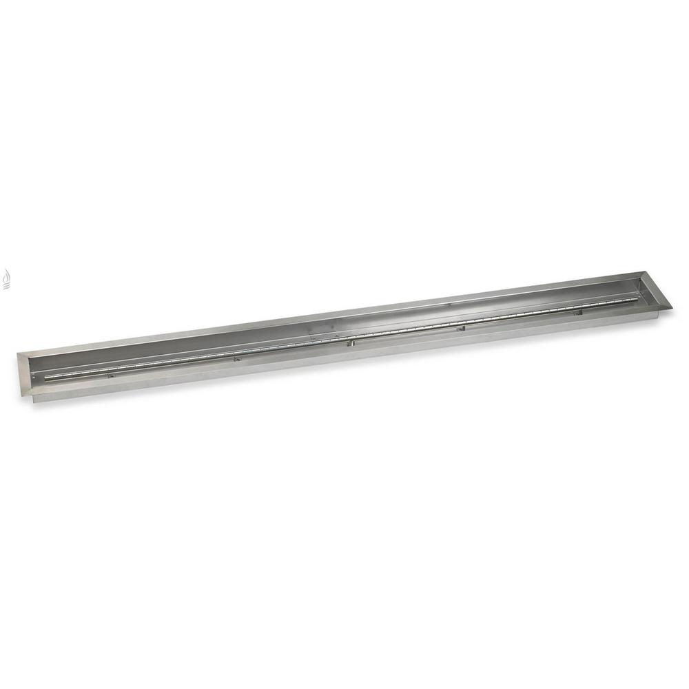 72" X 6" Stainless Steel Linear Drop-In Fire Pit Pan (T-Burner Included)