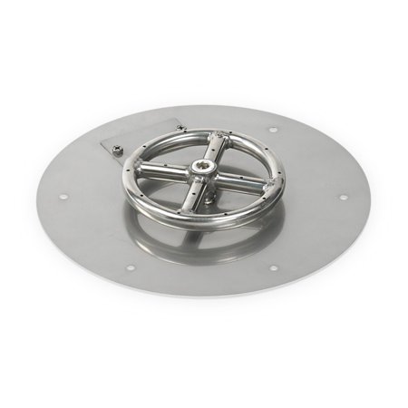 12" Round Stainless Steel Flat Fire Pit Pan W/ 6" Ring