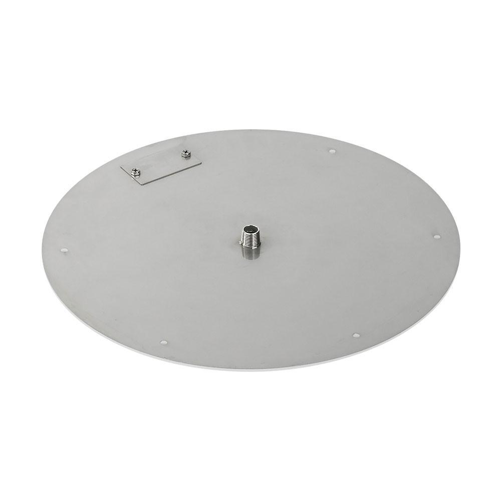18" Round Stainless Steel Flat Fire Pit Pan W/ 12" Ring