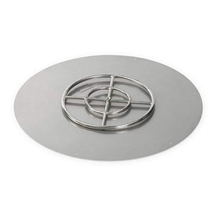 19" Round Stainless Steel Drop-In Fire Pit Pan W/ 12" Ring