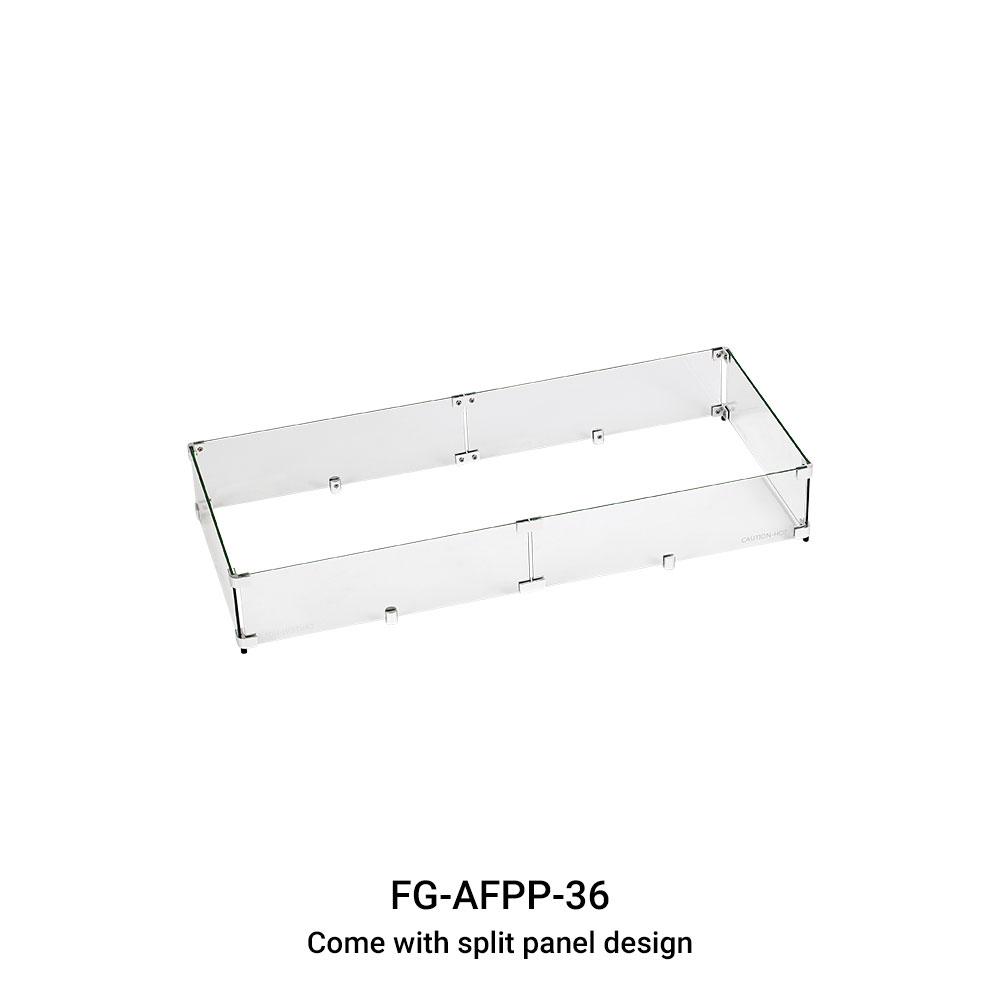 Tempered Glass Flame Guard for 36" x 12" Drop-In Fire Pit Pan