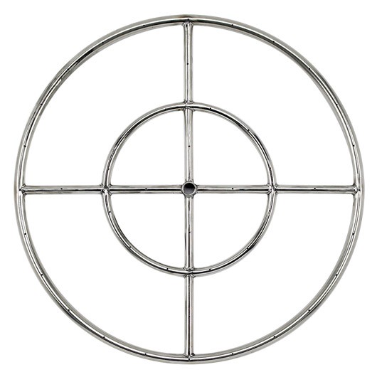 24 inch Dual-Ring 304. Stainless Steel Fire Pit Ring Burner, 1/2