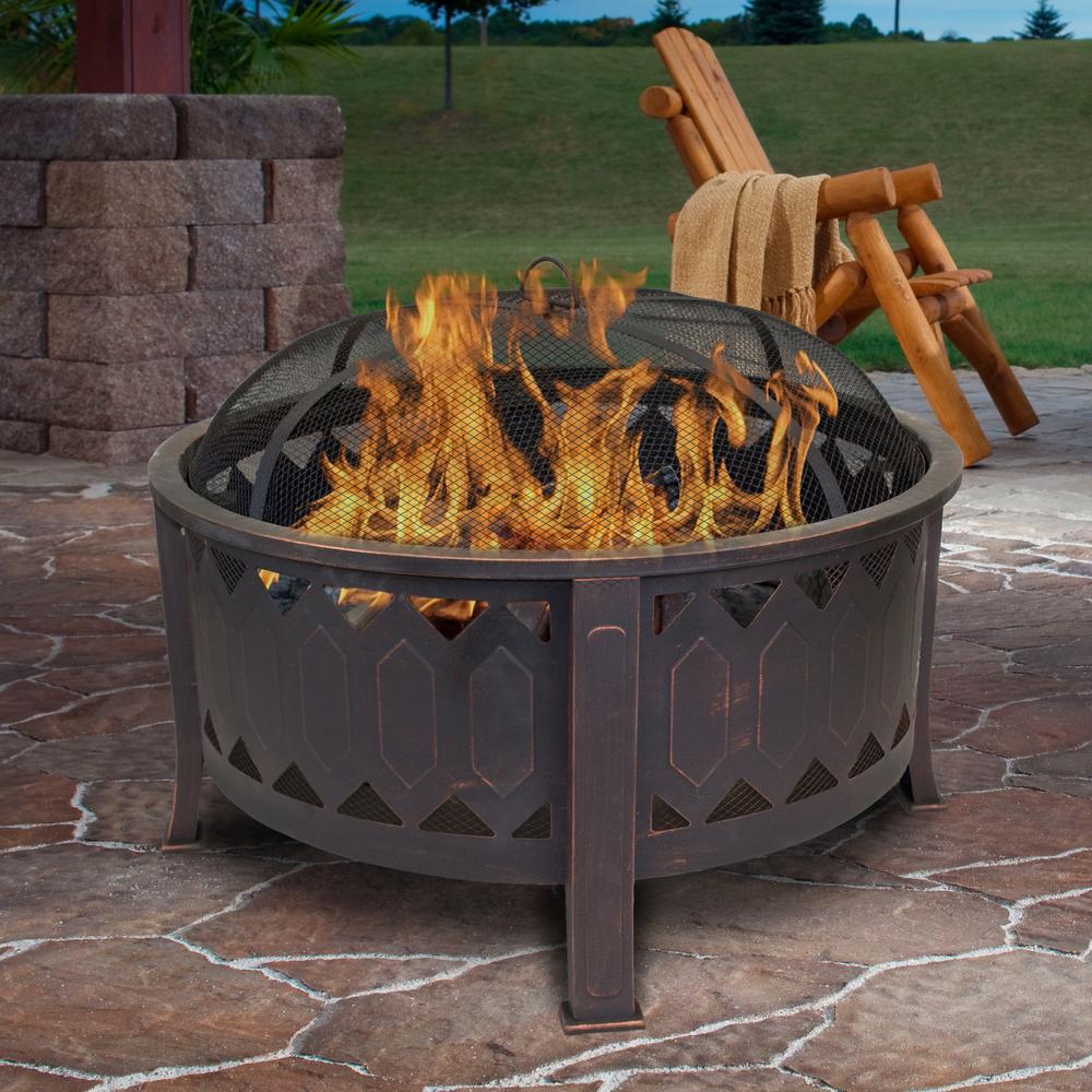 Outdoor Leisure Products 30 inch Round Firepit with Oil Rubbed Bronze Finish