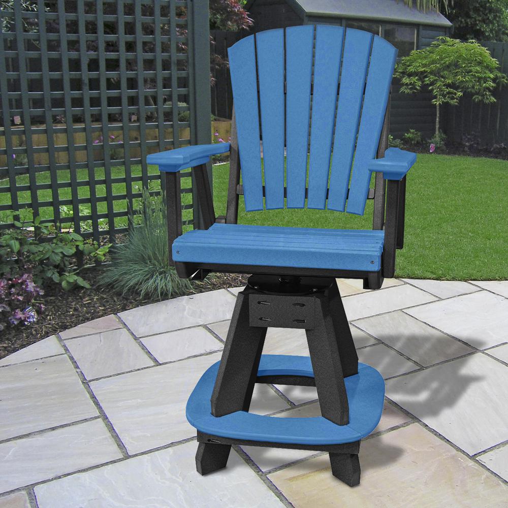 OS Home and Office Model 130-C-BBK Counter Height Swivel Arm Chair in Blue with a Black Base, Made in the USA
