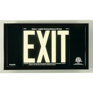 UL924 Black Aluminum EXIT Sign with Black Aluminum Frame