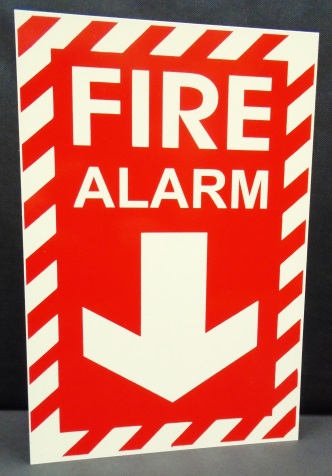 Fire Alarm Sign, NON-adhesive Rigid PVC