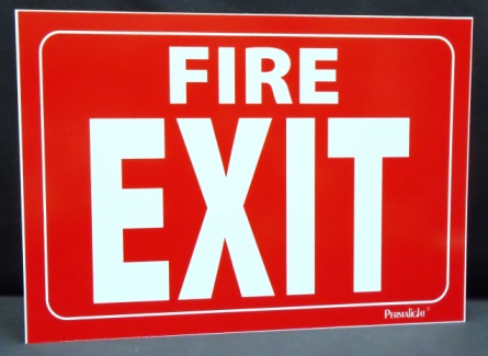 Fire EXIT Sign, NON-adhesive Rigid PVC