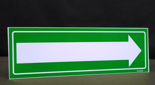 Long Arrow Sign, Green, NON-adhesive Rigid PVC