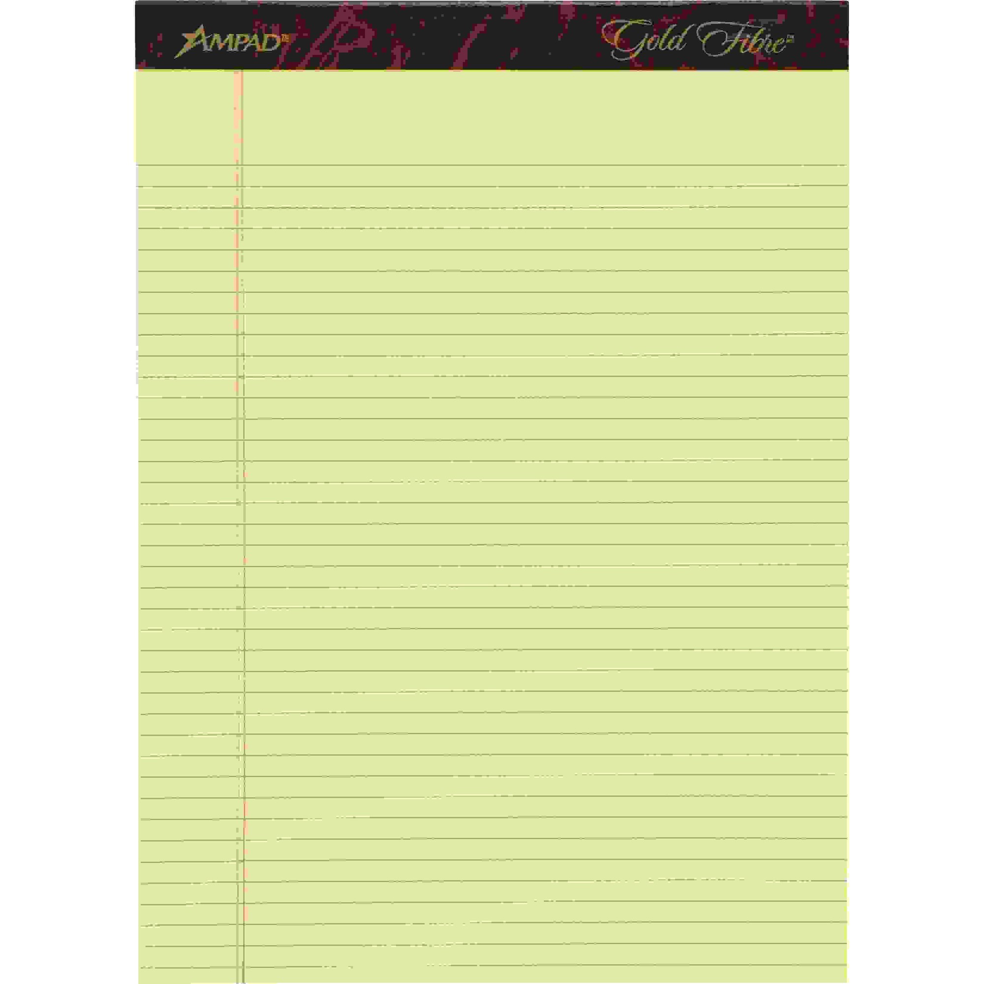 Ampad Ampad Gold Fibre Narrow Rule Writing Pads - 50 Sheets - Watermark - Stapled/Glued - 0.25" Ruled - 16 lb Basis Weight - Let