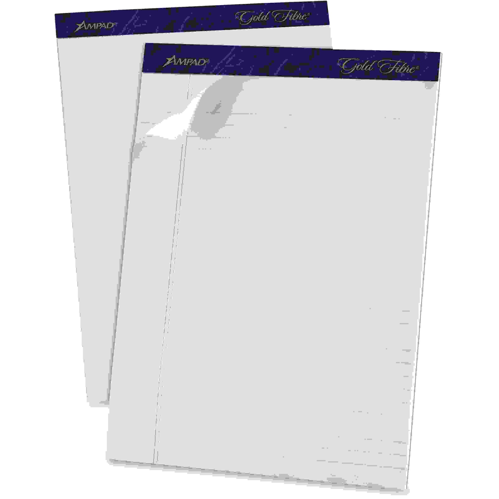 TOPS Gold Fibre Ruled Perforated Writing Pads - Letter - 50 Sheets - Watermark - Stapled/Glued - Front Ruling Surface - 0.34" Ru