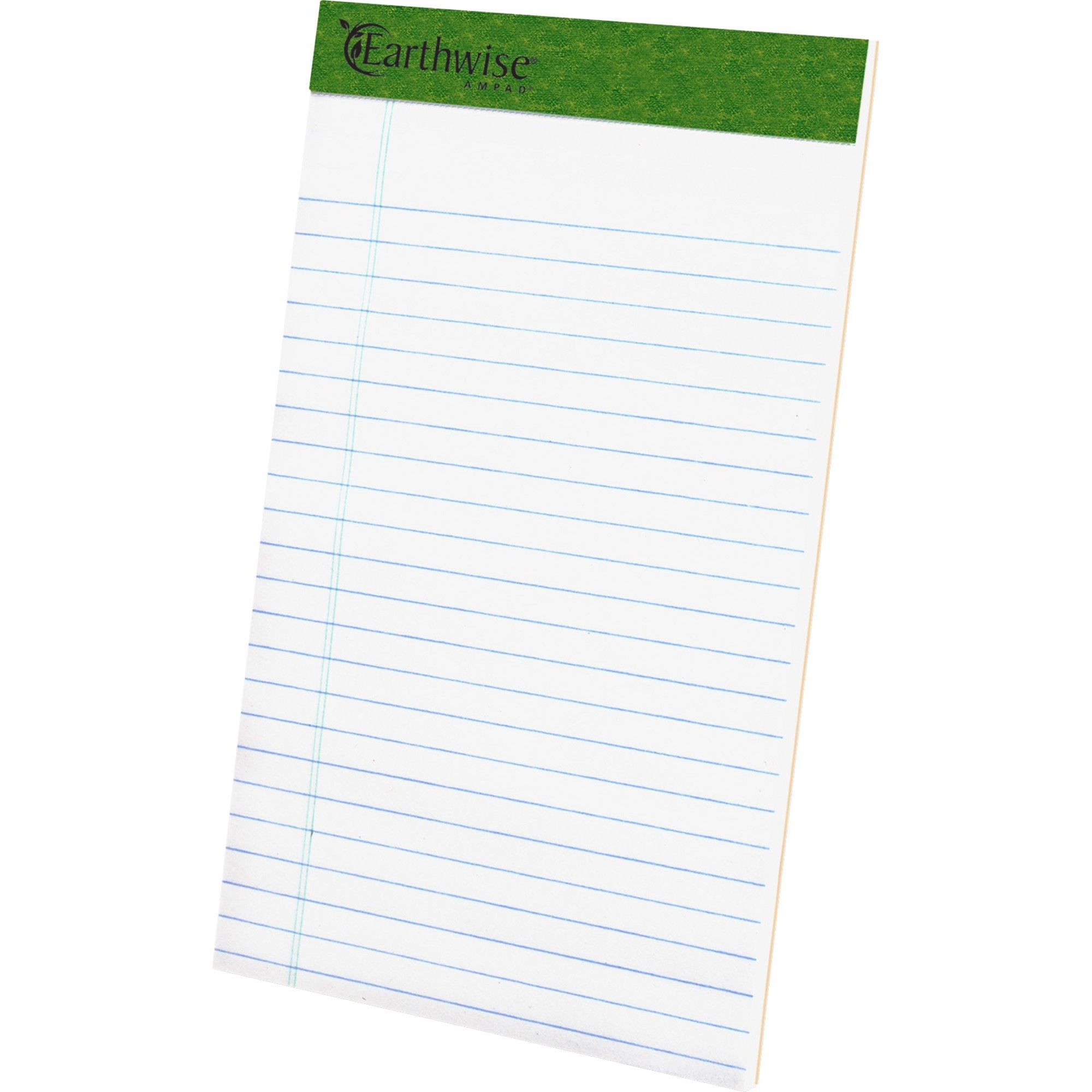 TOPS Recycled Perforated Jr. Legal Rule Pads - 50 Sheets - 0.28" Ruled - 15 lb Basis Weight - 5" x 8" - Environmentally Friendly