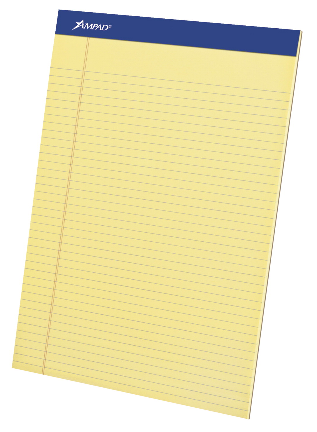 Ampad Writing Pad - 50 Sheets - Stapled - 0.25" Ruled - 15 lb Basis Weight - Letter - 8 1/2" x 11"8.5" x 11.8" - Canary Paper - 