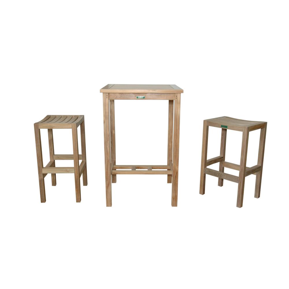 Chairs and Side Square Table 3 Piece Set