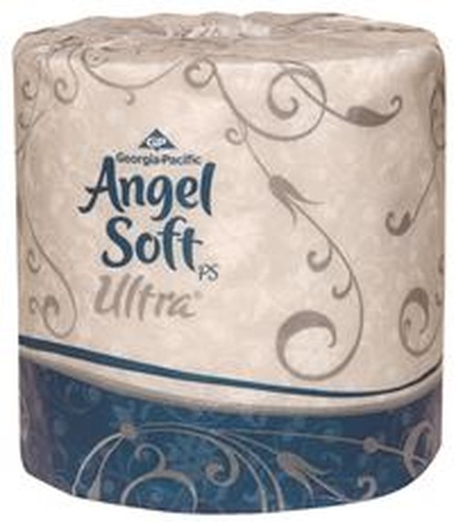 Angel Soft Ultra Professional Series Embossed Toilet Paper - 2 Ply - 4.05" x 4.50" - 400 Sheets/Roll - White - Soft, Septic Safe