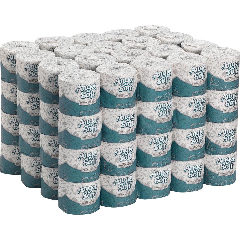 Angel Soft Professional Series Embossed Toilet Paper - 2 Ply - 4" x 4.05" - 450 Sheets/Roll - White - Soft - For Food Service, O