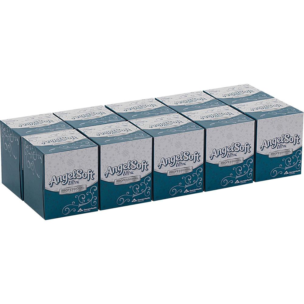 Angel Soft Ultra Professional Series Cube Box Facial Tissue - 2 Ply - 7.60" x 8.50" - White - For Lodging, Office, Medical - 96 
