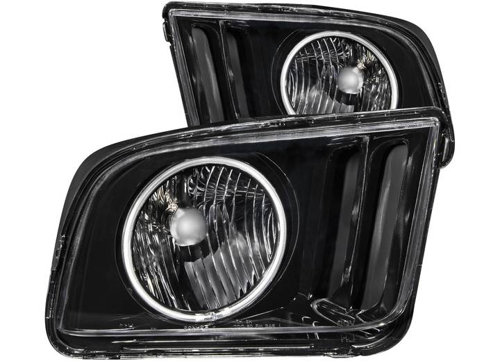 05-09 MUSTANG HEADLIGHTS BLACK WITH HALO CCFL DRIVER/PASSENGER