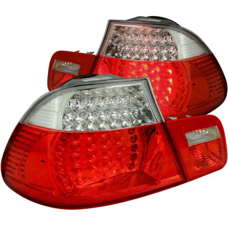 99-01 BMW 3 SERIES E46 2DR 4PC LED TAILLIGHTS LED RED/CLEAR DRIVER/PASSENGER