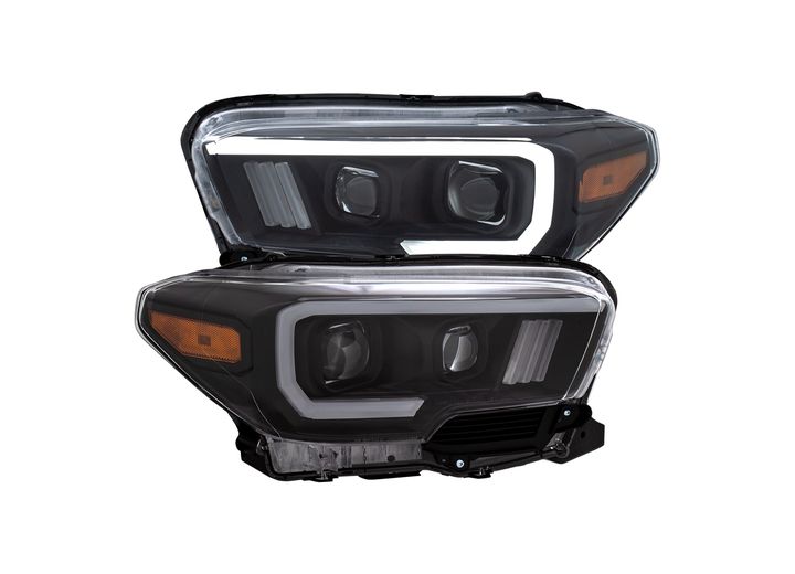 16-17 TACOMA PROJECTOR HEADLIGHTS W/ PLANK STYLE SWITCHBACK BLACK W/ AMBER W/ DRL