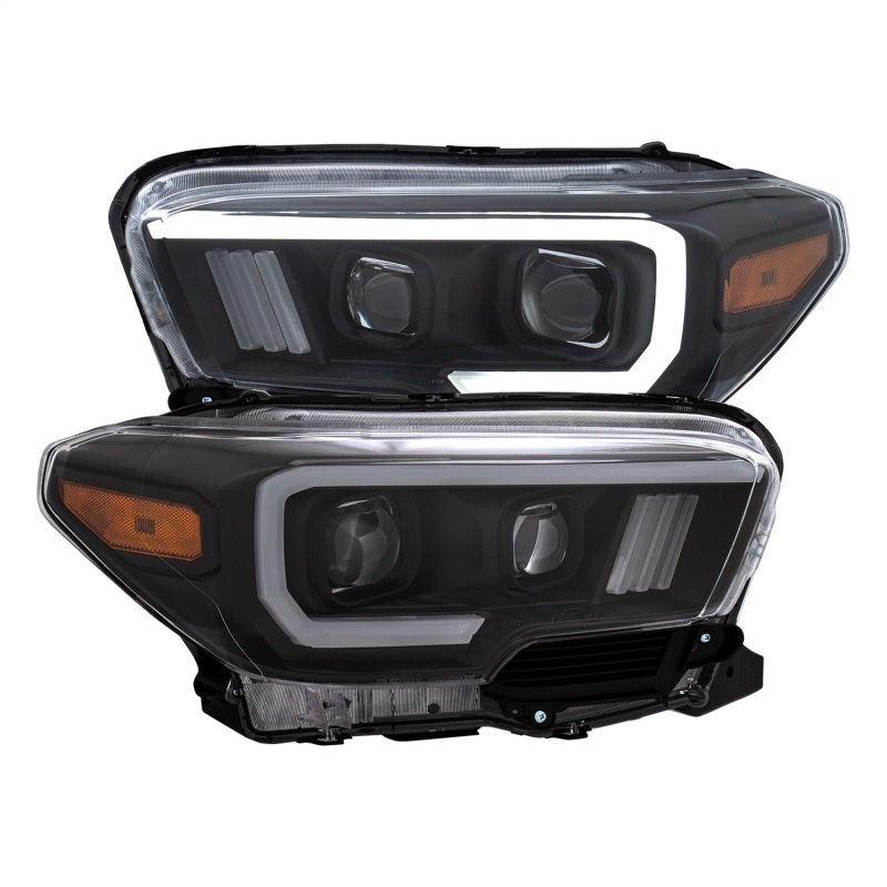 16-17 TACOMA PROJECTOR HEADLIGHTS W/ PLANK STYLE SWITCHBACK BLACK W/ AMBER