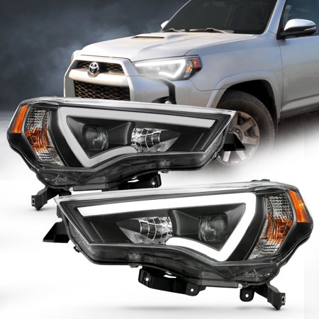 14-18 4 RUNNER PROJECTOR HEADLIGHTS W/ PLANK STYLE SWITCHBACK BLACK W/ AMBER