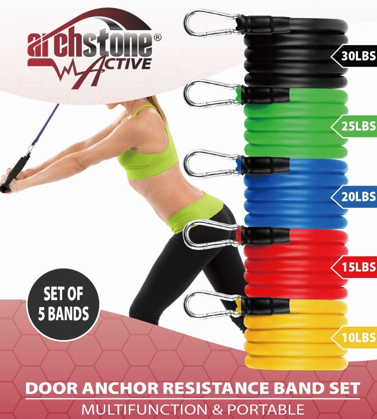 Door Anchor Resistance Bands Set (5 Pieces)