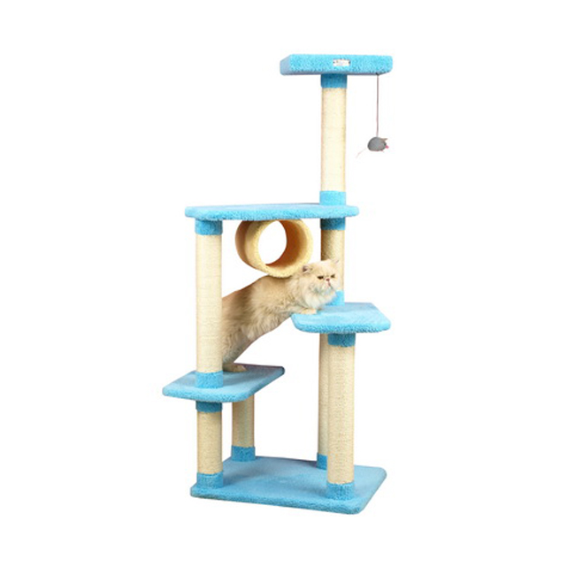 Armarkat Real Wood Cat Climber, Cat Junggle Tree With Platforms, X6105 Skyblue