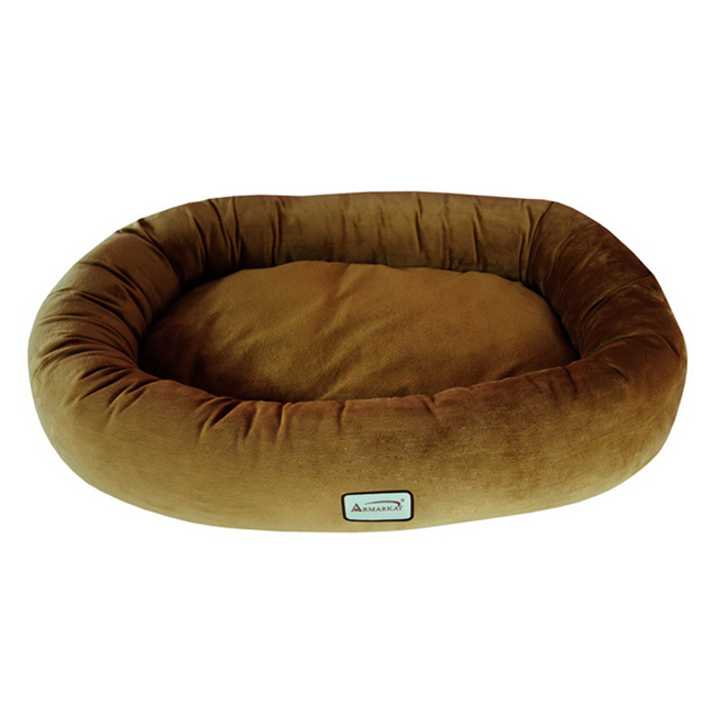 Armarkat Model D02CZS-L Large Earth Brown Bolstered Pet Bed and Mat