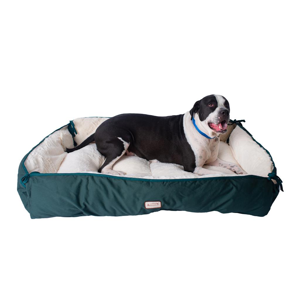 Armarkat Model D04HML/MB-X Extra Large Green & Ivory Pet Bed and Mat