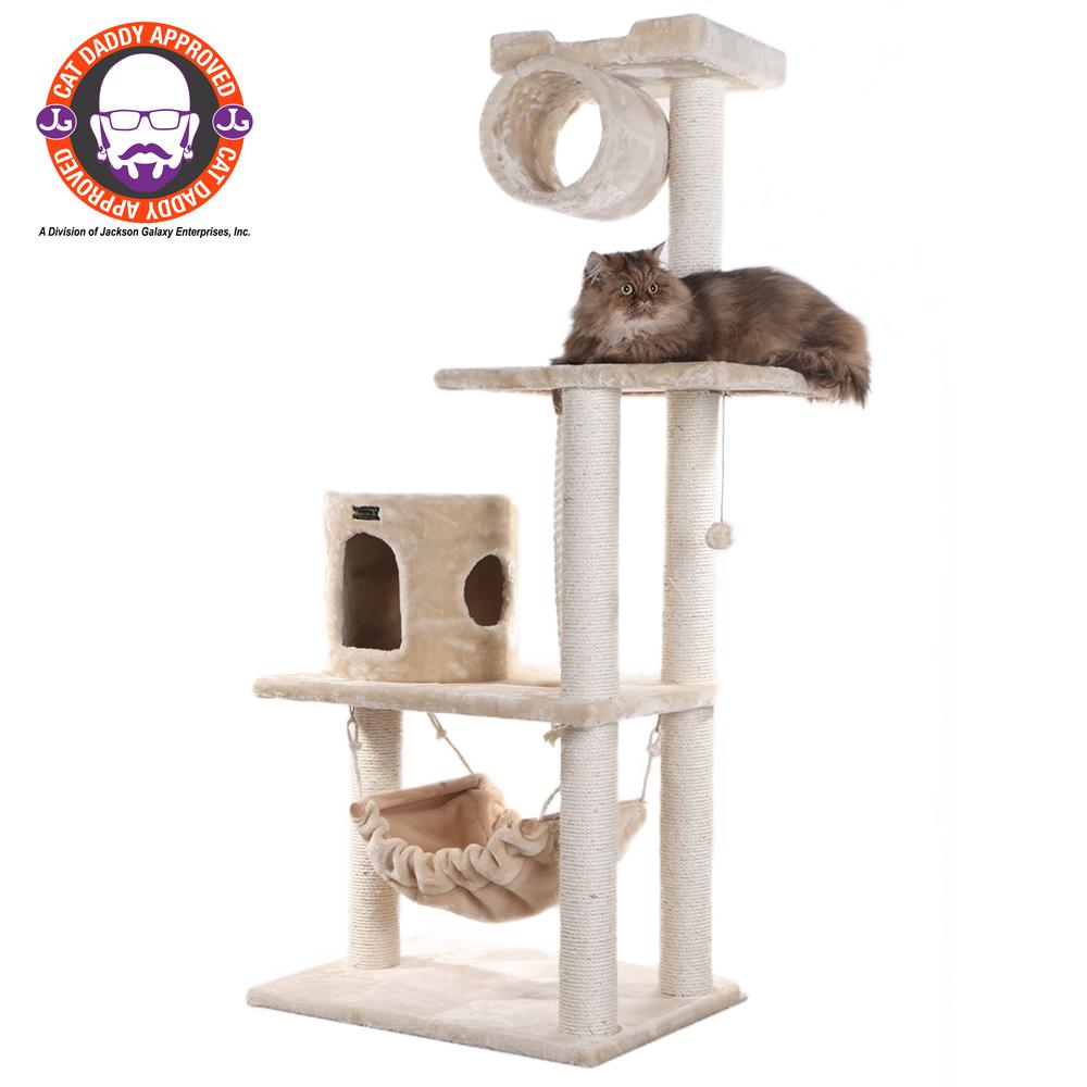Armarkat 62" Real Wood Cat tree With Scratch posts, Hammock for Cats And Kittens A6202