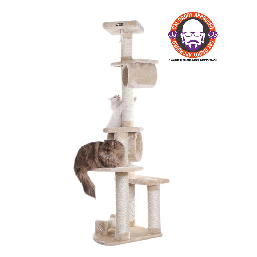 Armarkat 74 " H Press Wood Real Wood Cat Tree With Cured Sisal Posts for Scratching, A7463