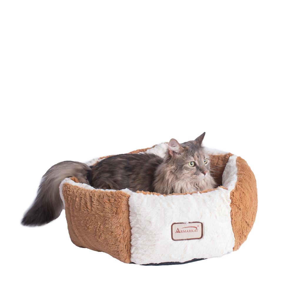 Armarkat Pet Bed Model C02NZS/MB        Earth Brown and Ivory