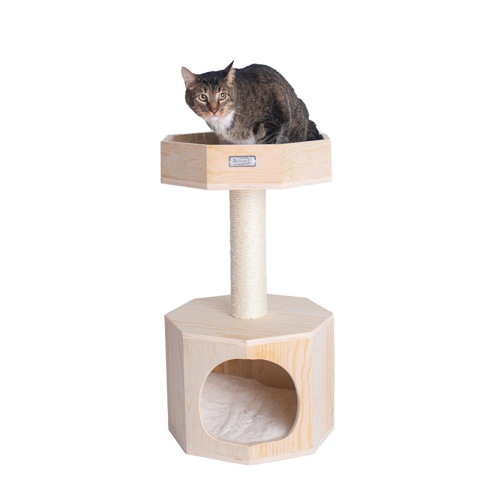 Armarkat Premium Scots Pine 29-Inch Real Wood Cat Tree with Perch and Condo