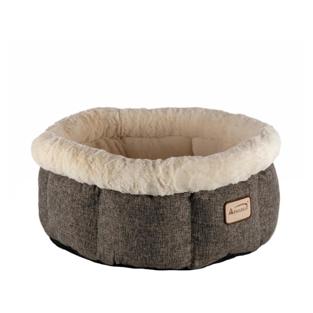 Armarkat Cozy Cat Bed in Beige and Gray C105HHS/MB