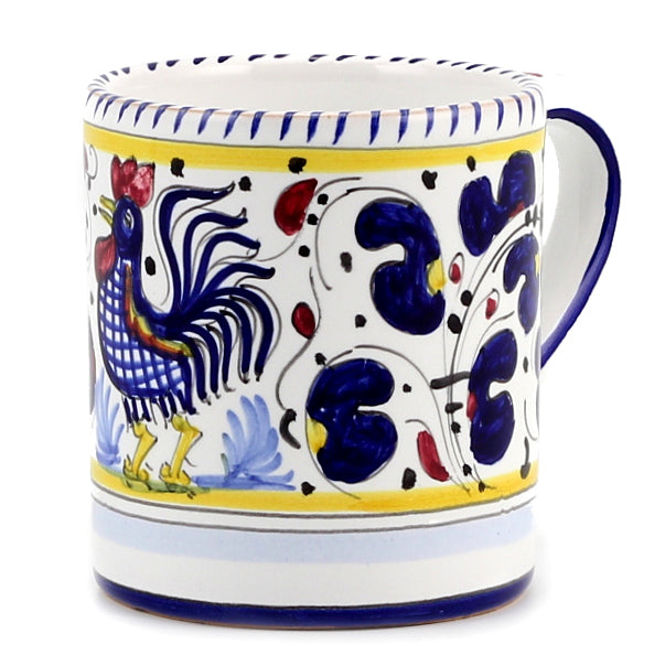 ORVIETO ROOSTER Mug/Goblet - 10 Oz. (3.25 DIAM. X 3.75 HIGH) (Dimensions measured in Inches)BlueMug